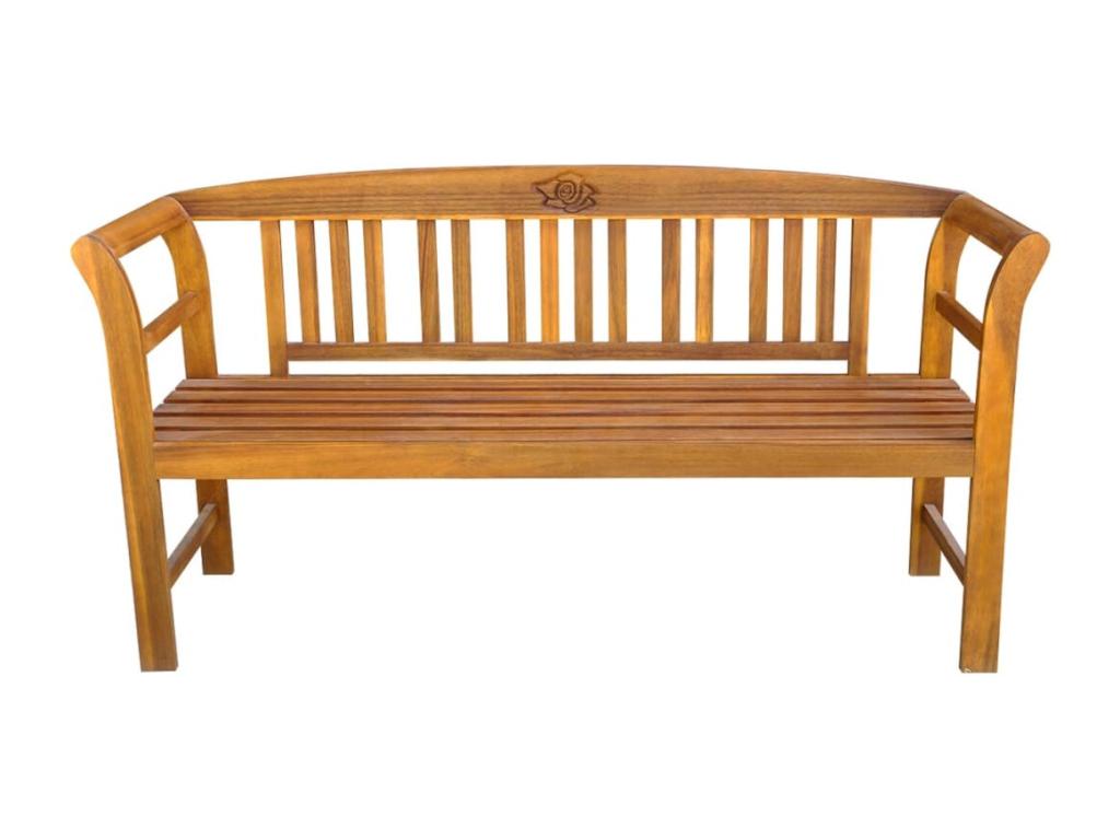 Banc de jardin avec coussin 157 cm Bois d'Homzora massif