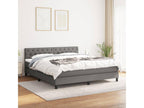 Lit à sommier tapissier avec matelas Gris foncé 160x200cm Tissu
