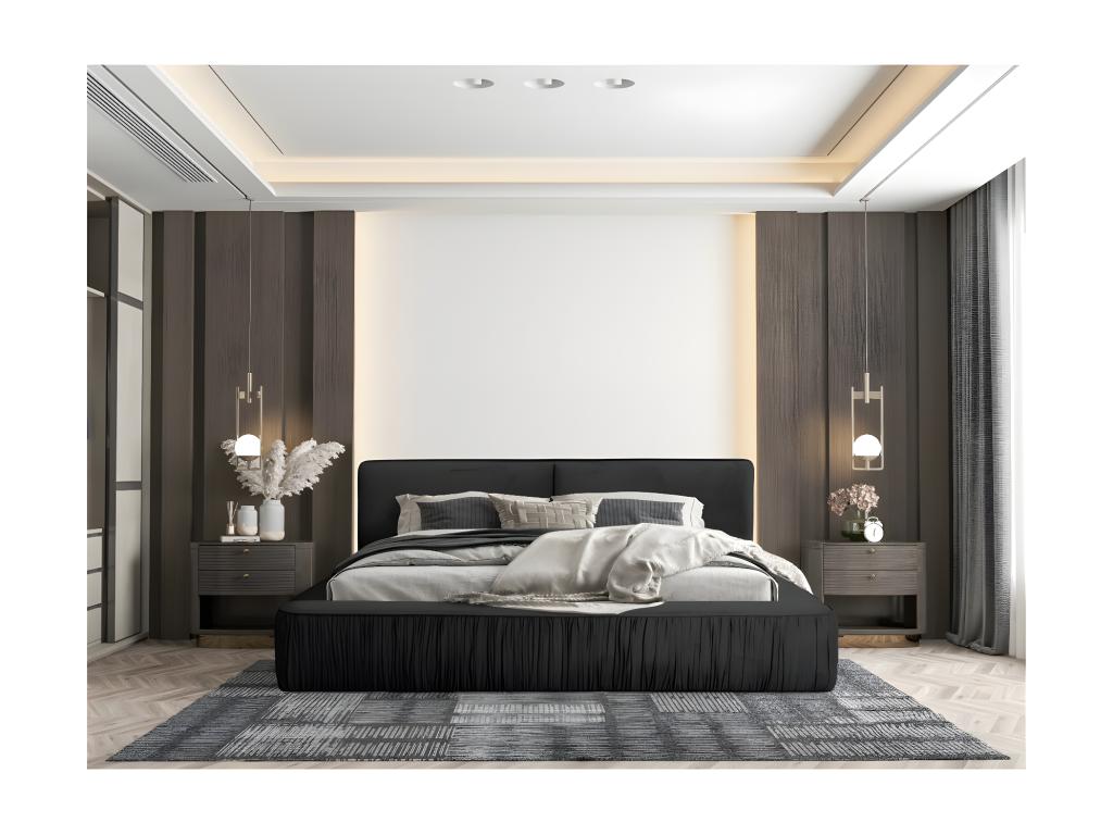 Lit coffre 160x200 coloris noir - Collection Homzora