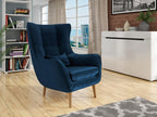 Fauteuil Doucezen 204 Bleu 106x80x95cm Tapisserie Pieds Bois