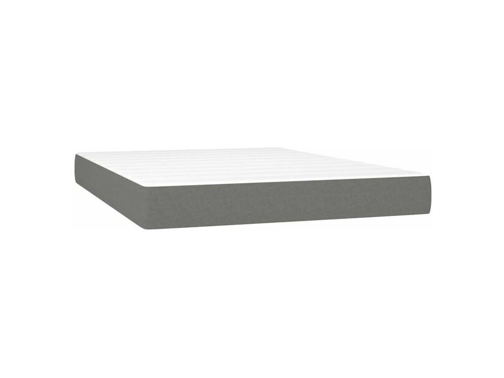 Sommier à Homzora de lit avec matelas Gris foncé 140x200 Tissu