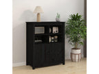 Buffet Noir 83x41.5x100 cm Bois massif de pin