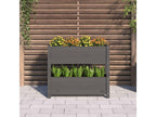 Jardinière Gris 77x25x66 cm Bois massif de pin