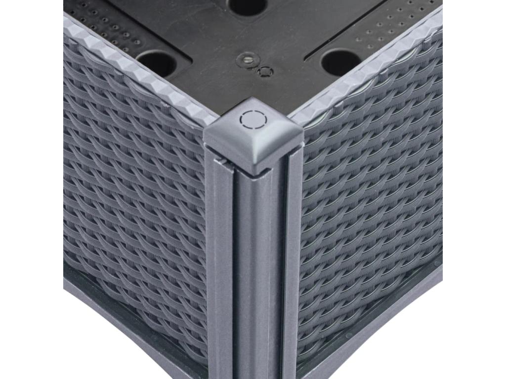 Jardinière avec pieds gris 120x40x42 cm PP