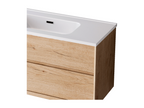 Meuble de salle de bain plan vasque Céramique 2 Tiroirs l60xh54xp45 Chêne Naturel COOL