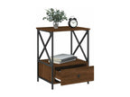 Table de chevet chêne marron 50x41x65 cm bois d'ingénierie