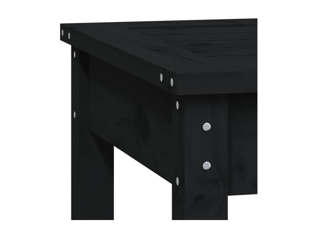Banc de jardin à 2 places noir 159.5x44x45cm bois massif de pin