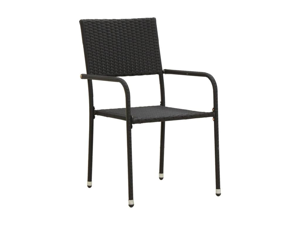 Mobilier à dîner d'extérieur 3 pcs Résine tressée Noir