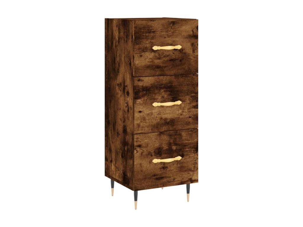 Buffet haut Chêne fumé 34.5x34x180 cm Bois d'ingénierie