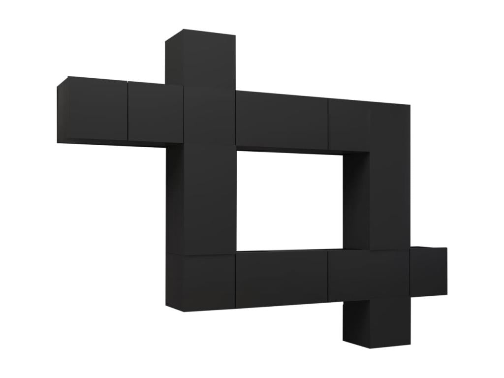 Ensemble de meubles TV 10 pcs Noir Bois d'ingénierie