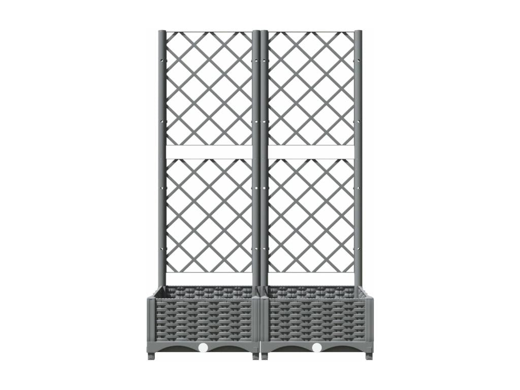 Jardinière avec treillis Gris clair 80x40x121.5 PP