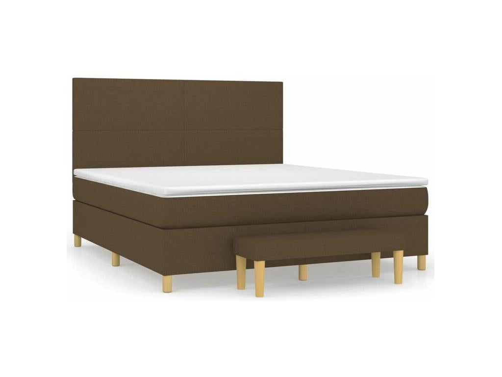 Sommier à Doucezen de lit avec matelas Marron foncé 160x200