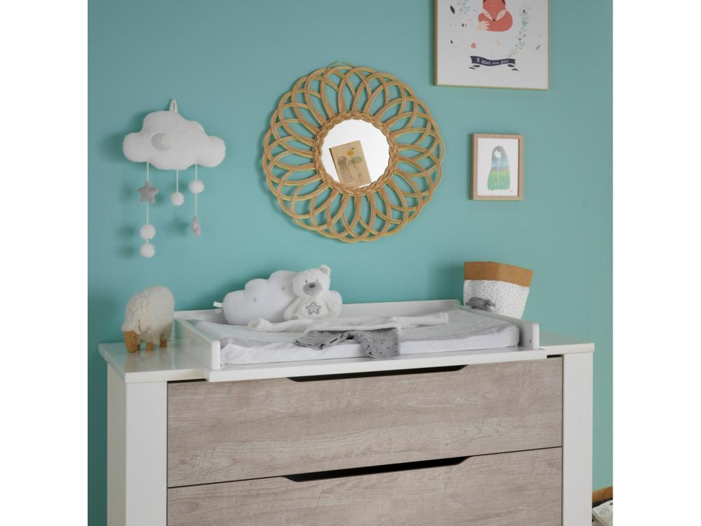 Plan à langer pour commode en bois blanc