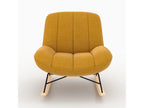 Rocking chair en tissu effet velours jaune moutarde - Homzora