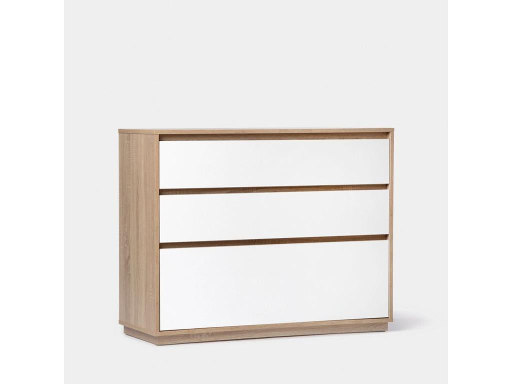 Commode en bois blanco 100x79 cm-Homzora