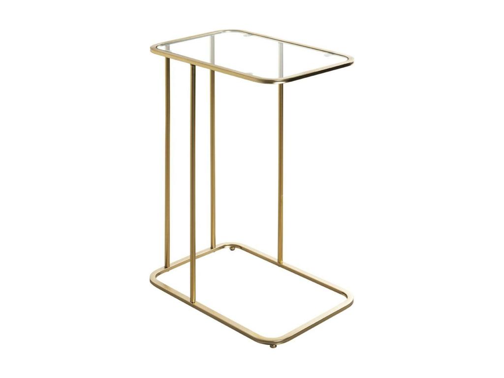 Table d'Appoint Design Verre Trempé 65cm Or