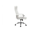 Fauteuil de bureau à Homzora design blanc et acier chromé WALL STREET