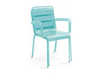 Ensemble table de jardin et 4 fauteuils en métal turquoise - Doucezen