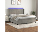 Sommier à Doucezen de lit matelas et LED Gris clair 180x200 cm