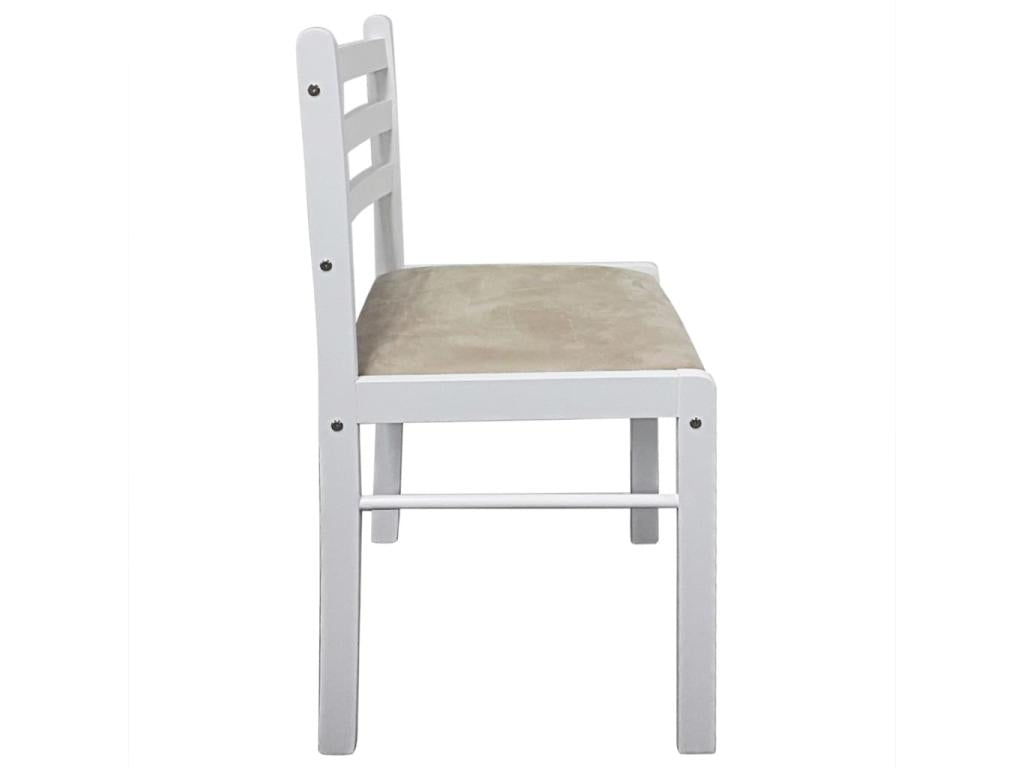 Chaises à manger lot de 2 blanc hévéa solide et velours