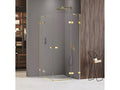Cabine de douche 100x120cm 2 portes pivotantes Homzora GOLD doré acces d'angle