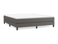 Lit à sommier tapissier avec matelas Gris 180x200 cm Similicuir