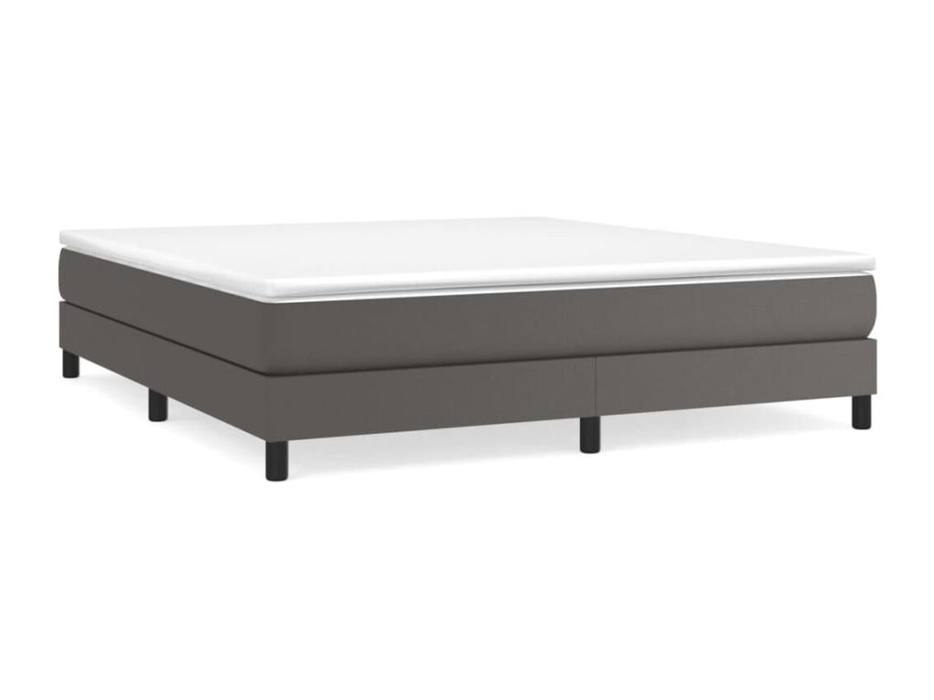 Lit à sommier tapissier avec matelas Gris 180x200 cm Similicuir