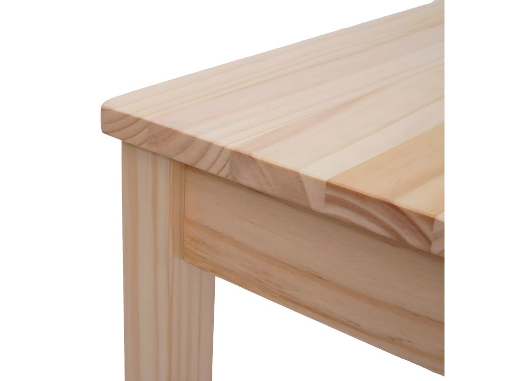 Ensemble de salle à manger Homzora-F77 salon style rustique bois massif 110 cm - bois de pin finition lasure