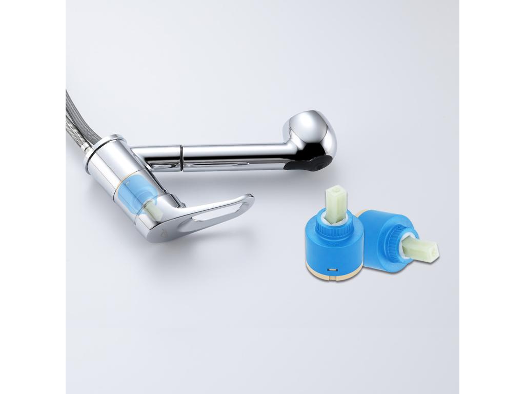 Homzora Max Mitigeur de Cuisine Robinet Cuisine en Laiton Mitigeur évier Avec Douchette Extractible 2 Jets Eau Froide/Chaude Chromé EU Modèle