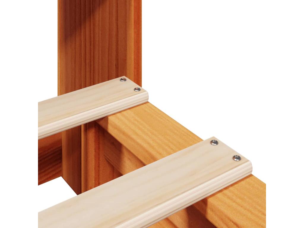 Lit bibliothèque sans matelas cire marron 75x190 cm bois massif