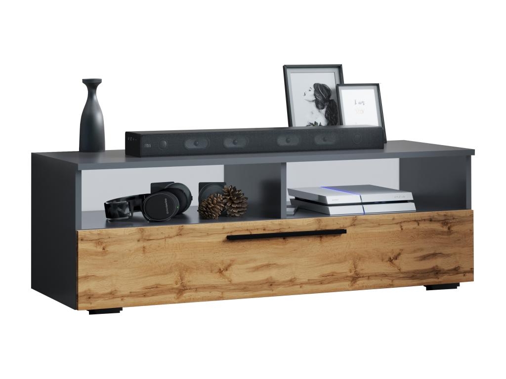 Doucezen Bois Meuble TV Lowboard Table Console Table de téléDoucezen Arila XL Anthracite / Chêne miel