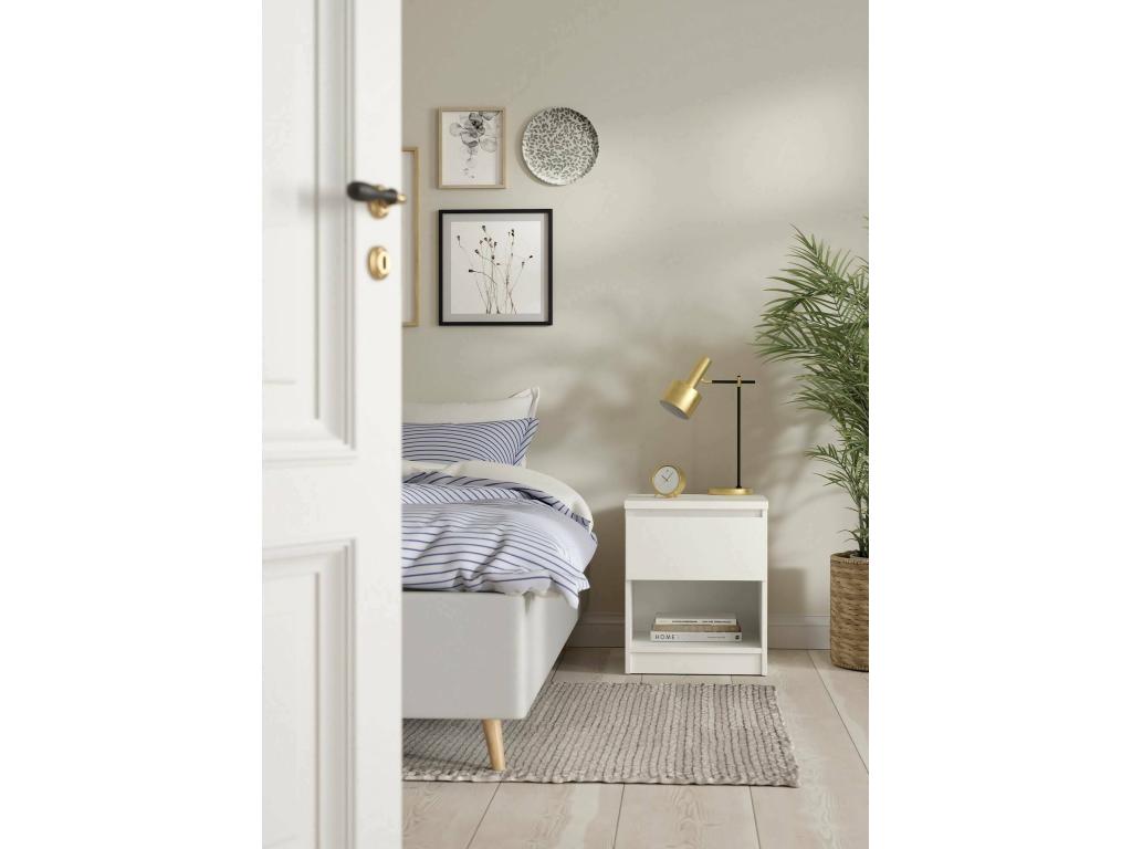 Chevet Homzora Commode basse Table de nuit Étagère de chevet 40x40 h50 cm Blanc