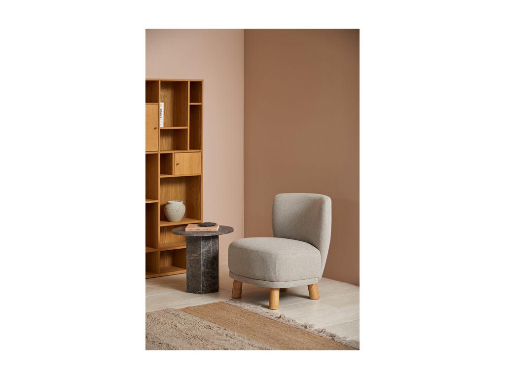 Doucezen table basse table d'appoint 50cm marbre marron.