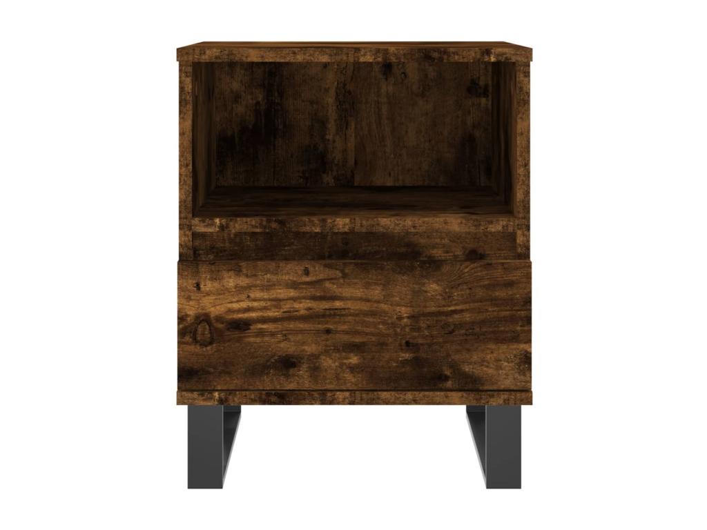 Tables de chevet 2 pièces chêne fumé 40x35x50 cm bois ingénierie