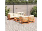 Salon de jardin 6 pièces avec coussins cire marron bois pin massif