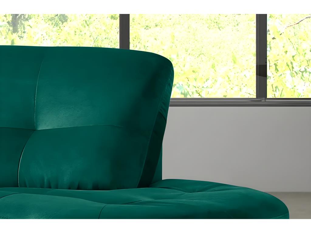 Canapé en tissu luxe 5/6 places Homzora vert foncé côté accoudoir gauche
