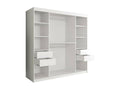 Armoire Homzora 244 Marbre blanc - Mat blanc 200x200x62cm Portes d'armoire Glissement