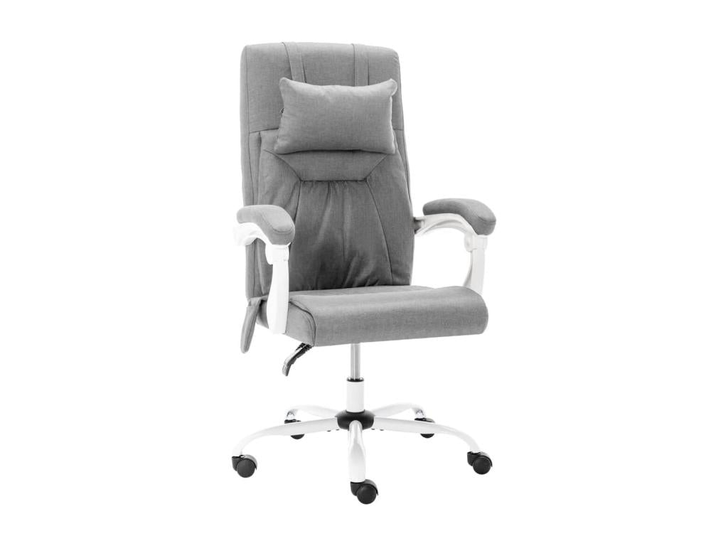 Homzora Premium - Chaise de bureau de massage Gris Tissu
