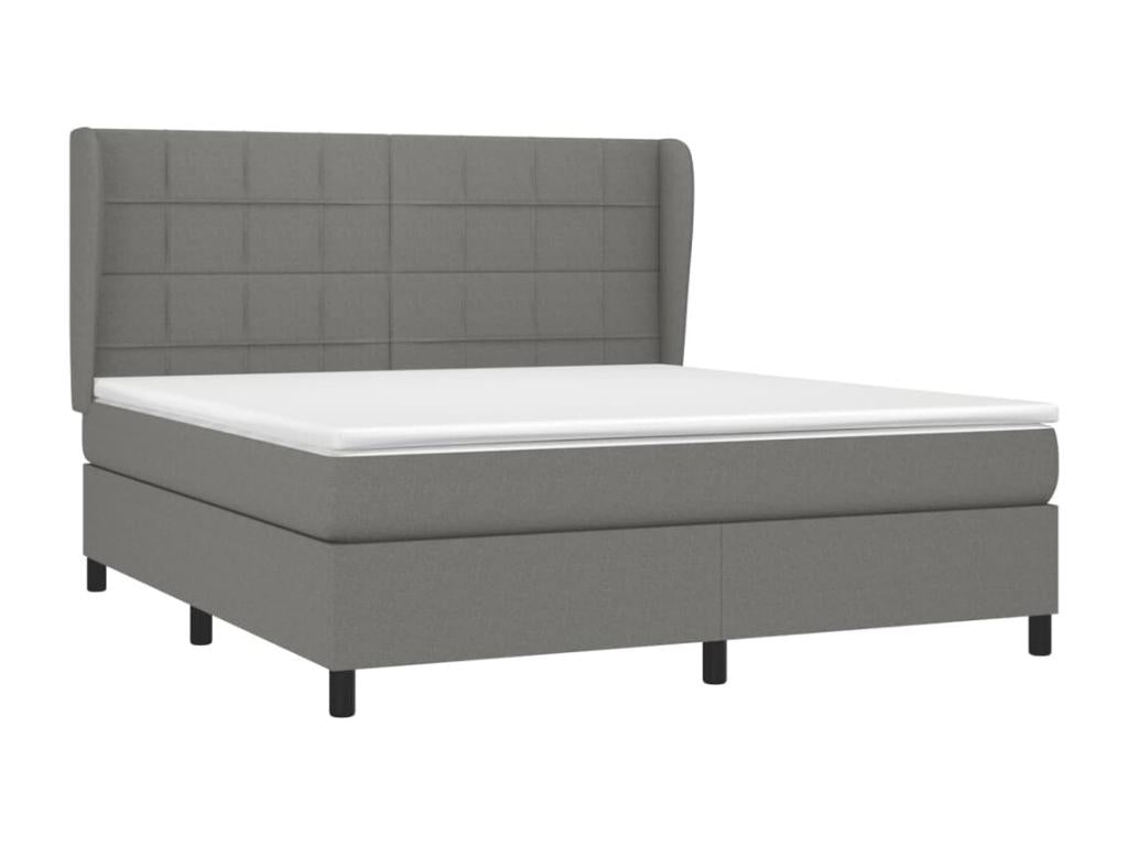 Lit à sommier tapissier avec matelas Gris foncé 180x200cm Tissu