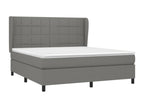 Lit à sommier tapissier avec matelas Gris foncé 180x200cm Tissu