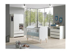 Homzora WHITE - Lit Bébé 60x120cm Pack Commode Armoire 2P