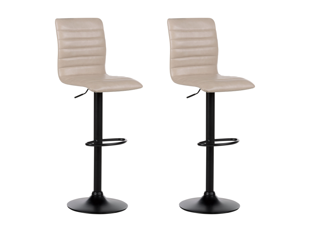 Lot de 2 chaises de bar Homzora Cuir PU Beige clair