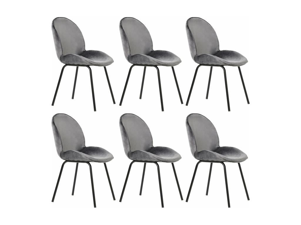 Lot de 6 chaises de salle à manger en velours - dossier rond d73cm×h53cm