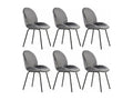 Lot de 6 chaises de salle à manger en velours - dossier rond d73cm×h53cm