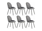 Lot de 6 chaises de salle à manger en velours - dossier rond d73cm×h53cm