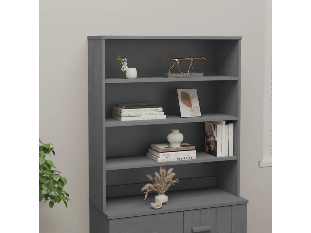 Dessus de buffet Homzora Gris foncé 90x30x100 cm Bois de pin