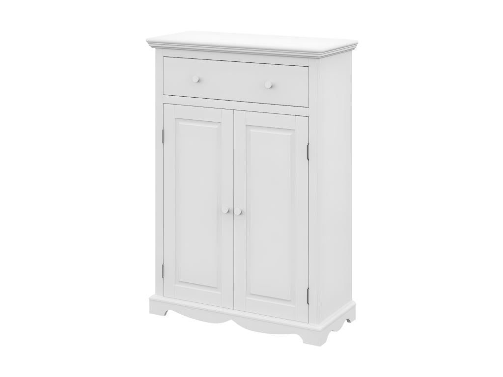 Buffet Le Parisien Charme Blanc 2 Portes 1 Tiroir 2 Tablettes 94x134x42 cm