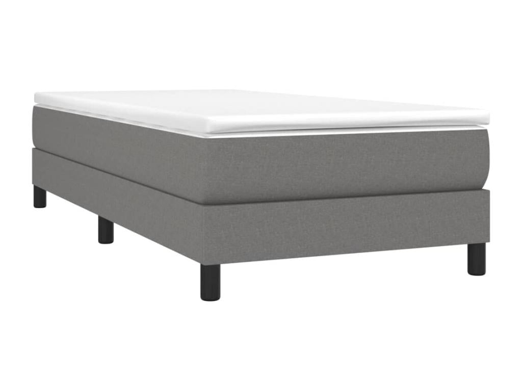 Lit à sommier tapissier avec matelas Gris foncé 80x200 cm Tissu