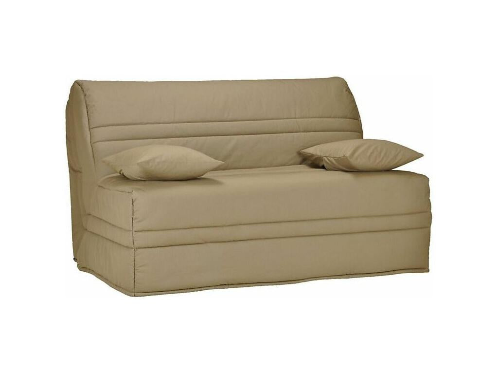 Banquette BZ tissu matelas Doucezen 15cm Doucezen 140x200-Couleur Beige-Coffre de rangement Avec rangement