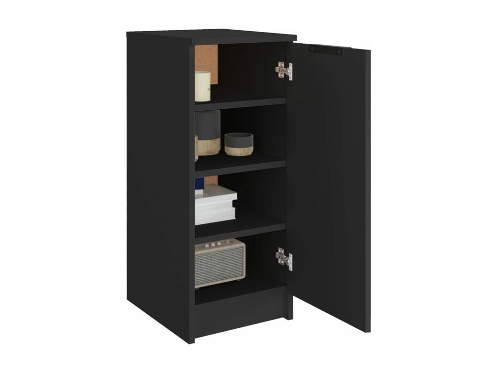 Armoire à chaussures noir 30x35x70 bois d'ingénierie